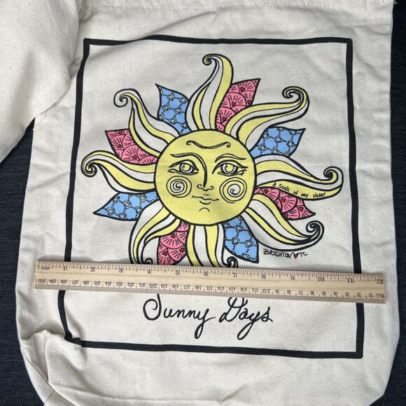 BRIGHTON NEW 3pc Canvas Drawstring Travel Bag Set Storage Logo Fish Sun Mermaid - Picture 5 of 7